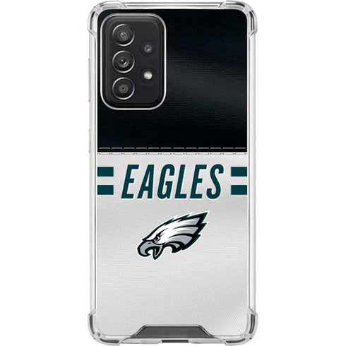 NFL Philadelphia Eagles White Striped Galaxy A52 5G Clear Case